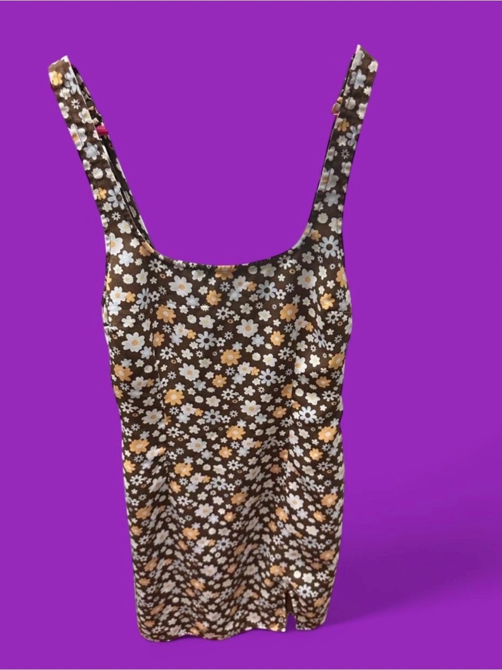 Hollister Brown Floral retro Mini Dress Sz xxs